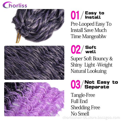 Wholesale Hot Selling Good Quality Chorliss Afro Goddess Loose Wave Braiding Hair Crochet Dreadlocks Synthetic Braiding Hair